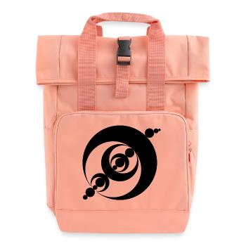 Kosmisches spiralförmiges Kornkreis-Design - Rolltop Rucksack mit zwei Griffen - Chintzrosa - Vorne