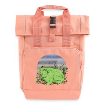 Frog - Roll Top Backpack with Two Handles - chintz rose - Front