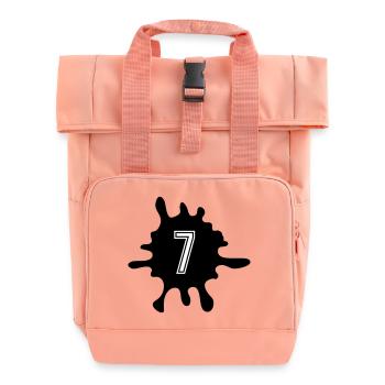 Blobs 7 Number - Roll Top Backpack with Two Handles - chintz rose - Front