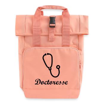 Doctoresse stéthoscope médical femme - Sac à dos Roll Top à deux anses - rose liberty - Devant