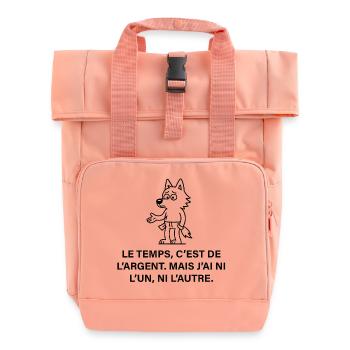 Temps et Argent Loup Minimaliste - Sac à dos Roll Top à deux anses - rose liberty - Devant