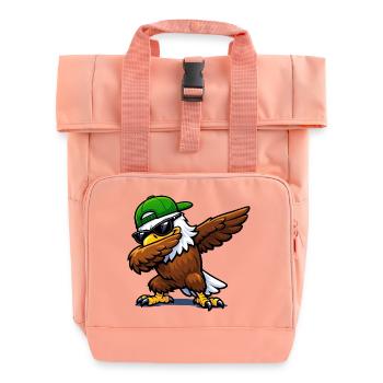 Dabbing Eagle - Roll Top Backpack with Two Handles - chintz rose - Front