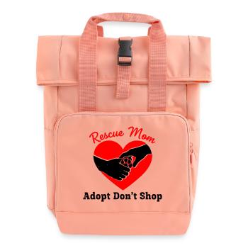 Rescue Mom Tierschutz Herz - Rolltop Rucksack mit zwei Griffen - Chintzrosa - Vorne