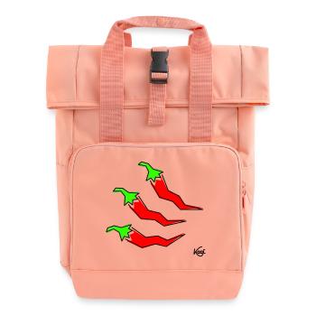 three pepperonis - Roll Top Backpack with Two Handles - chintz rose - Front