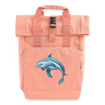Dolphin - Roll Top Backpack with Two Handles - chintz rose - Front