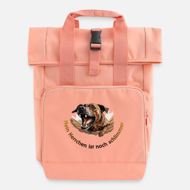 My master is even worse - Roll Top Backpack with Two Handles - chintz rose