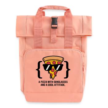 Coole Pizza Slice Sonnenbrille - Rolltop Rucksack mit zwei Griffen - Chintzrosa - Vorne