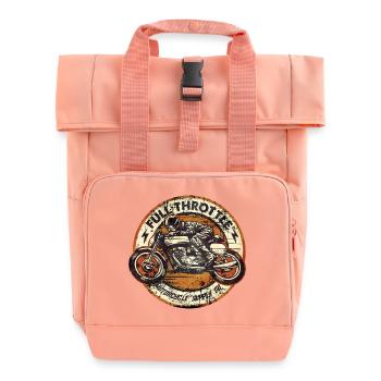 SSD Full Throttle retro racer - RAHMENLOS Biker - Rolltop Rucksack mit zwei Griffen - Chintzrosa - Vorne