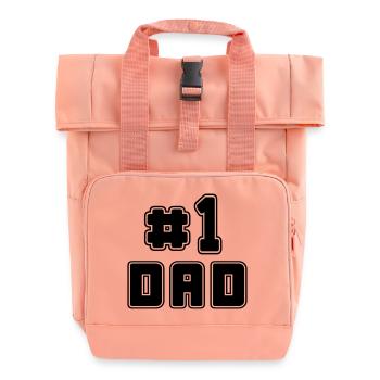 No 1 Dad - Roll Top Backpack with Two Handles - chintz rose - Front