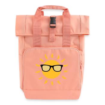 Sommer / Urlaub / Strand / Sonne - Rolltop Rucksack mit zwei Griffen - Chintzrosa - Vorne