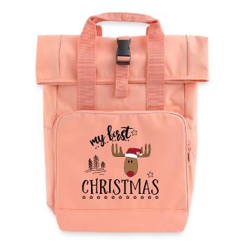 Funny gifts for babies for Christmas - Roll Top Backpack with Two Handles - chintz rose - Front