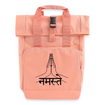 Namaste Sanskrit écrit mains - Sac à dos Roll Top à deux anses - rose liberty - Devant
