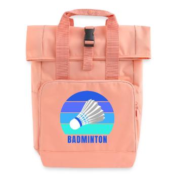 badminton, badminton sport, badminton club - Roll Top Backpack with Two Handles - chintz rose - Front