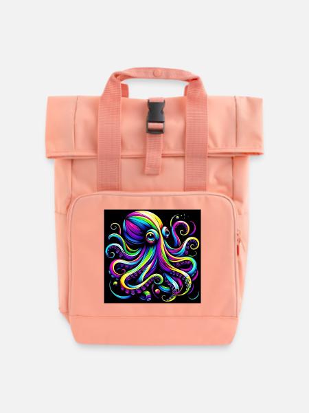 Krake - Rolltop Rucksack mit zwei Griffen - Chintzrosa