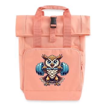 hibou poids haltérophilie fort hibou forme physique - Sac à dos Roll Top à deux anses - rose liberty - Devant