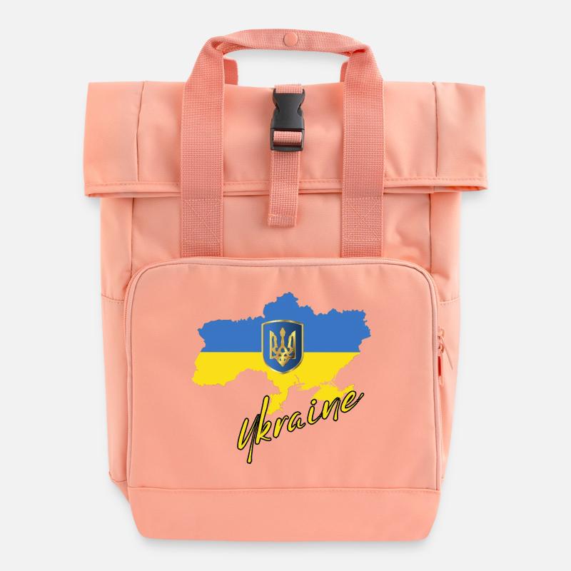 Ukrainian pride, Ukrainian flag - Roll Top Backpack with Two Handles - chintz rose