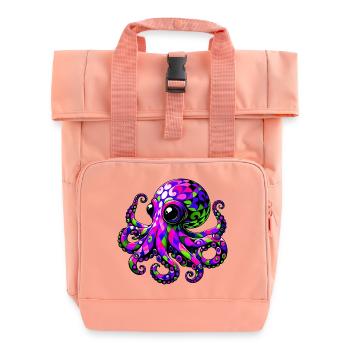 Octopus - Roll Top Backpack with Two Handles - chintz rose - Front