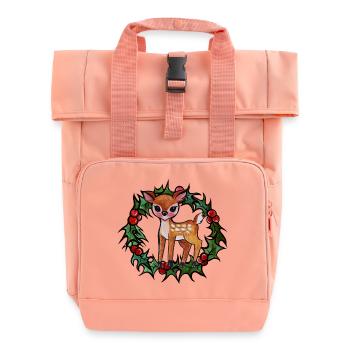 Fauve en couronne de houx - Sac à dos Roll Top à deux anses - rose liberty - Devant