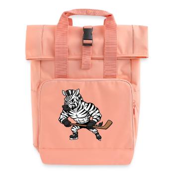 Cooles Zebra Eishockeyspieler Herrchen Hockey Fan - Rolltop Rucksack mit zwei Griffen - Chintzrosa - Vorne