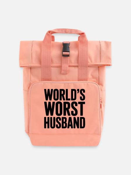 Der schlimmste Ehemann der Welt - Rolltop Rucksack mit zwei Griffen - Chintzrosa