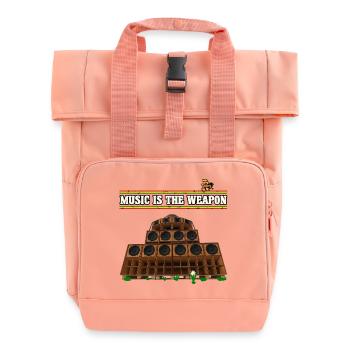 Dub Reggae Music - Roll Top Backpack with Two Handles - chintz rose - Front