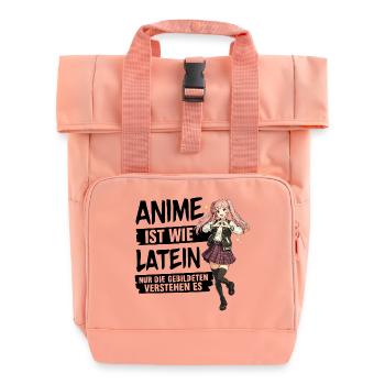 Posture du cœur de la fille d’école dans l’anime - Sac à dos Roll Top à deux anses - rose liberty - Devant