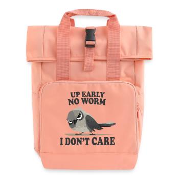 Debout tôt, pas de ver, je m’en fiche, oiseau drôle - Sac à dos Roll Top à deux anses - rose liberty - Devant