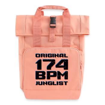 Originales 174 BPM Junglist DNB Drum and Bass - Rolltop Rucksack mit zwei Griffen - Chintzrosa - Vorne