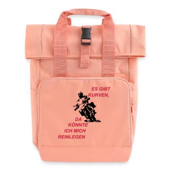 Es gibt Kurven - Rolltop Rucksack mit zwei Griffen - Chintzrosa - Vorne