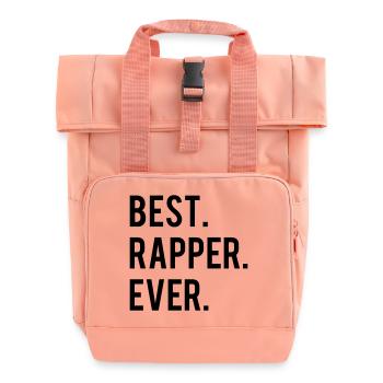 Best Rapper Ever - Roll Top Backpack with Two Handles - chintz rose - Front