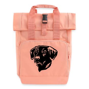 Labrador Head - Roll Top Backpack with Two Handles - chintz rose - Front