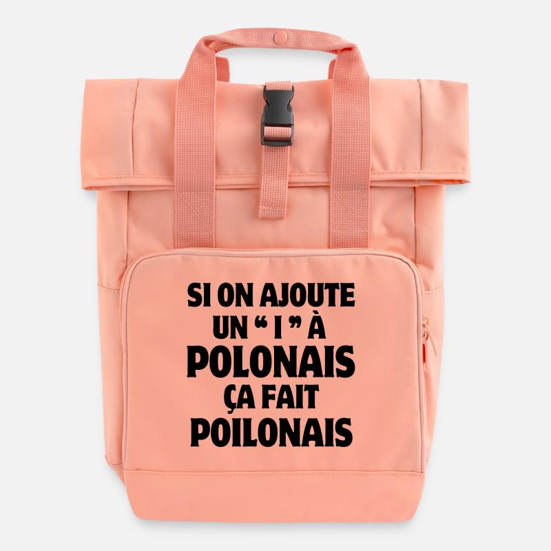 Poland, Polish, Poland humor - Roll Top Backpack with Two Handles - chintz rose