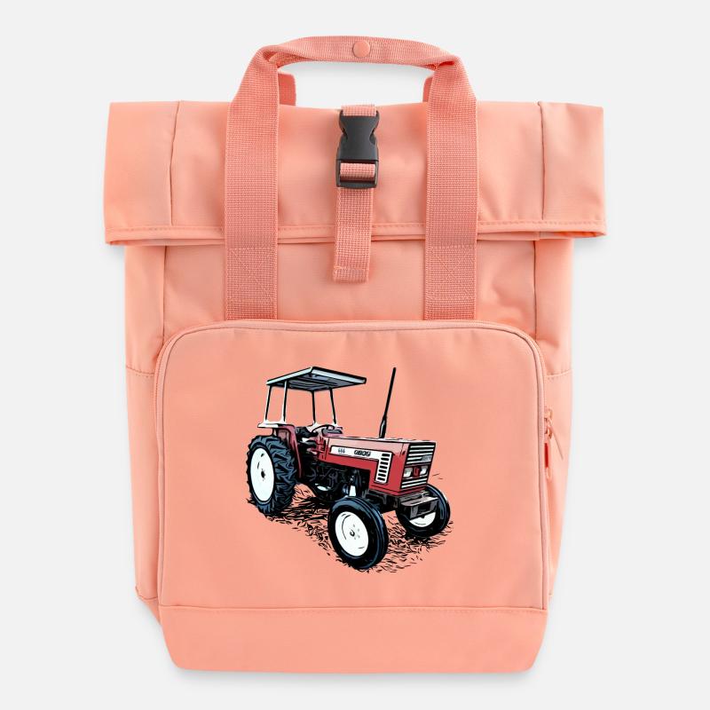 Tractor 666 - Roll Top Backpack with Two Handles - chintz rose