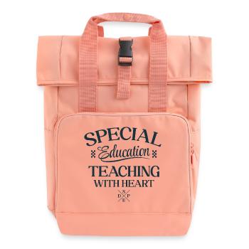 Éducation spécialisée - Enseigner avec le cœur - Sac à dos Roll Top à deux anses - rose liberty - Devant