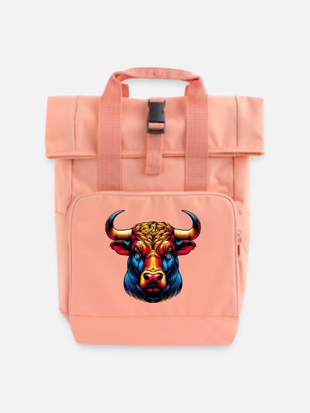 Stier - Rolltop Rucksack mit zwei Griffen - Chintzrosa