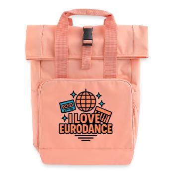 Eurodance Love Neon Design - Rolltop Rucksack mit zwei Griffen - Chintzrosa - Vorne