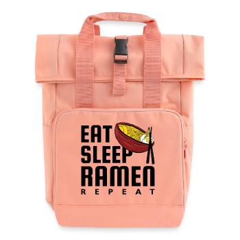 Essen Schlaf Ramen Wiederholen - Rolltop Rucksack mit zwei Griffen - Chintzrosa - Vorne