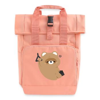 Müde Bär pendeln - Rolltop Rucksack mit zwei Griffen - Chintzrosa - Vorne