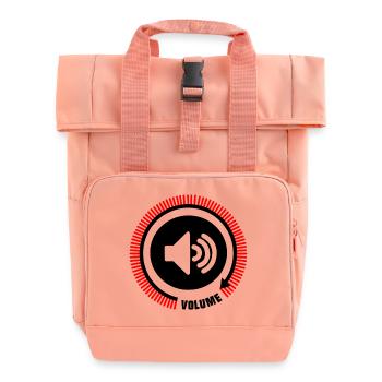 Speaker Volume Lines - Roll Top Backpack with Two Handles - chintz rose - Front