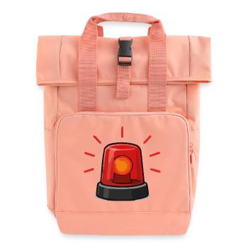 Red alarm flasher illustration - Roll Top Backpack with Two Handles - chintz rose - Front