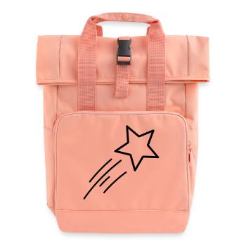 shooting star - Roll Top Backpack with Two Handles - chintz rose - Front