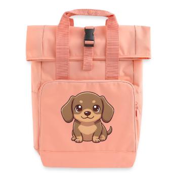 Süsser Dackel - Rolltop Rucksack mit zwei Griffen - Chintzrosa - Vorne