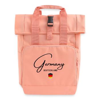 Flag of Germany, German pride - Roll Top Backpack with Two Handles - chintz rose - Front