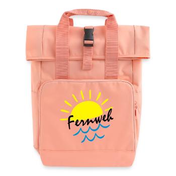 Sunrise Ocean – Sonne & Wellen Icon - Rolltop Rucksack mit zwei Griffen - Chintzrosa - Vorne