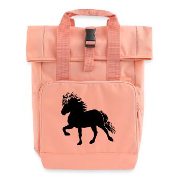 Süßes Islandpferd Tölt 5, Isländer, Islandpony - Rolltop Rucksack mit zwei Griffen - Chintzrosa - Vorne
