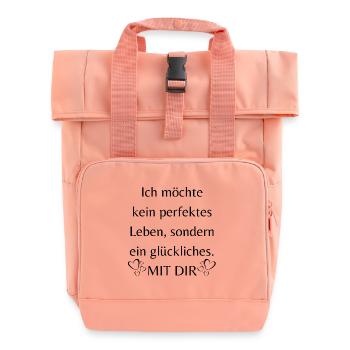 Ich liebe dich - Rolltop Rucksack mit zwei Griffen - Chintzrosa - Vorne
