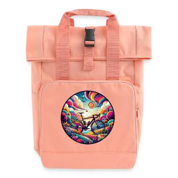 Fabelhafter Gravelbiker, Straße - Rolltop Rucksack mit zwei Griffen - Chintzrosa - Vorne