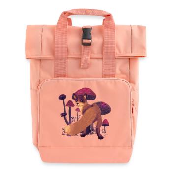 Fox in the mushrooms - Roll Top Backpack with Two Handles - chintz rose - Front