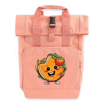 Niedliches Kawaii Taco Wrap Design mit Salat und - Rolltop Rucksack mit zwei Griffen - Chintzrosa - Vorne