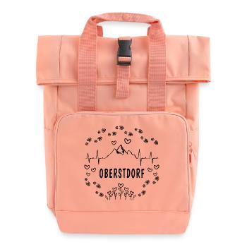 Oberstdorf Berge Blumen Wandern Liebe - Rolltop Rucksack mit zwei Griffen - Chintzrosa - Vorne